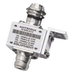 POLYPHASER IS-B50LN-C2 Protector Coaxial RF / 125-1000 MHz / 50 ? / Conectores N Hembra / Bloqueo DC / 40 kA