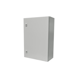 PRECISION PST-5070-25A Gabinete de Acero IP66 Uso en Intemperie (500 x 700 x 250 mm) con Placa Trasera Interior Metalica y Compuerta Inferior Atornillable (Incluye Chapa y Llave T).