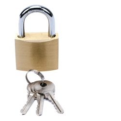 PRECISION PST-A010-03 Candado de Laton Cuerpo 40 x 40 mm Con 3 Llaves. Diam. de Perno: 6.2 mm