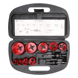 PRECISION PST-C020-01 Juego de 13 Brocas Sierra Bimetalica con Adaptadores y Estuche. (3/4" 7/8" 1-1/8" 1-3/8" 1-1/2" 1-3/4" 2" 2-1/4" 2-1/2")