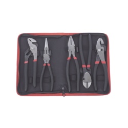 PRECISION PST-H010-03 Juego de 5 Pinzas de 8" con Estuche. Incluye: P. Mecanica P. para Tubo P. Electrica P. Corte Nariz Larga.