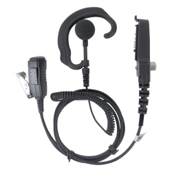 PRYME SPM-311EB Microfono de solapa y audifono ajustable al oido para KENWOOD Serie 80/ 90/ 140/ 180/ NX200/ 410. Compatible con VOX de la serie 180 y NX200.