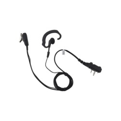 PRYME SPM-330S-E-BF Microfono de solapa con gancho suave para la oreja y fibra trenzada para puerto de accesorios Icom de 2 pines con tornillos