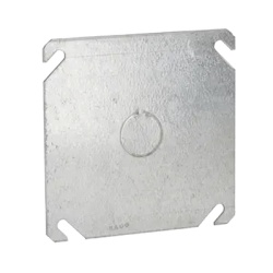 RACO HUB-753 Tapa Cuadrada con Entrada de 1/2 para caja de 4".