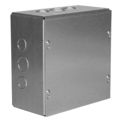 RACO HUB-SC-1515-04G Caja Extra Grande 15"x15"x 4"/ Profundidad 4"/Entradas Laterales - Finales 4 Entradas de 1/2"- 3/4" 2 Entradas de 3/4" - 1" y 2 Entradas de 1"- 1 1/4"/ Incluye tapa / Incluye tapa