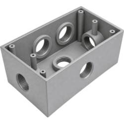 RAWELT RR-0289 Caja Condulet FS de 1/2" (12.7 mm) con seis bocas a prueba de intemperie.