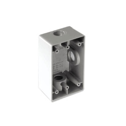 RAWELT RR-0481-PC Caja Rectangular de 3/4"/ 3 Bocas/ Con Recubrimiento exterior de PVC e interior Purpura.