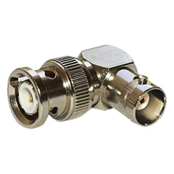 RF INDUSTRIES LTD RFB-1132 Adaptador en Angulo Recto de Conector BNC Macho a BNC Hembra 50 Ohm (Monitor) Niquel/ Plata/ Teflon.