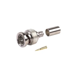 RF INDUSTRIES LTD RFB-1707-2 Conector BNC Macho en 75 Ohm Anillo Plegable para RG-59/U 62A Niquel/ Oro/ Delrin.