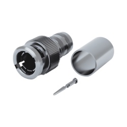 RF INDUSTRIES LTD RFB-1708-1T Conector BNC Macho de 75 Ohm Anillo Plegable para BELDEN 8281 tipo RG-59/U Plata/ Oro/ Teflon.