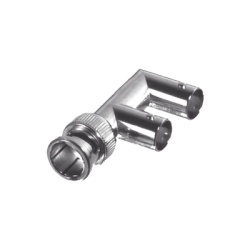 RF INDUSTRIES LTD RFB-1730-3 Adaptador Triple en F para 75 Ohm de Conector BNC Macho a Doble BNC Hembra Niquel/ Oro/ Delrin.