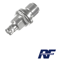 RF INDUSTRIES LTD RFN-1023-5 Adaptador en Linea de Conector N Hembra a BNC Hembra Montaje en Doble D Plano Niquel/ Oro/ Teflon.