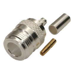 RF INDUSTRIES LTD RFN-1029-SX Conector N Hembra de Anillo Plegable para Cables LMR-240 RG-8/X 9258 Niquel/Oro/Teflon.