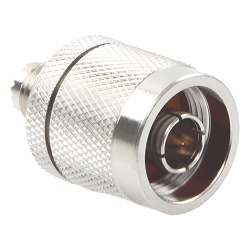 RF INDUSTRIES LTD RFU-625 Adaptador en Linea de Conector Mini UHF Hembra a N Macho Niquel/ Oro/ Teflon.