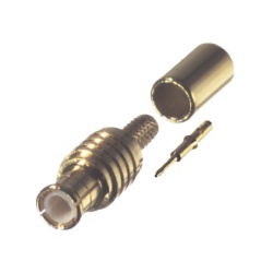 RF INDUSTRIES LTD RMX-8000-1B Conector MCX Macho en Linea de Anillo Plegable en Cable RG-174/U Oro/ Oro/ Teflon.