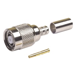 RF INDUSTRIES LTD RP-1202-X Conector TNC Macho Inverso de Anillo Plegable para Cables LMR-240 RG-8/X Niquel/ Oro/ Teflon.