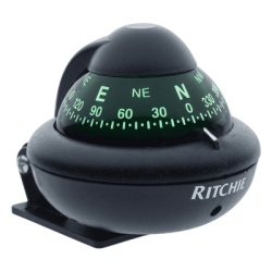 RITCHIE X-10B-M Brujula de Navegacion Marina Serie Sport / Montaje en Bracket / Dial Directo 2 Pulgadas (51 mm) / Iluminacion Nocturna Verde / Compensacion Magnetica / Montaje Reversible 300Â° / Garan