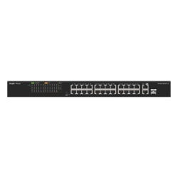 RUIJIE RG-ES126FGS-LP Switch PoE+ no Administrable hasta 180 Watts Ideal para CCTV 24 Puertos 10/100 PoE+ 2 Uplinks Gigabit (1 SFP COMBO)