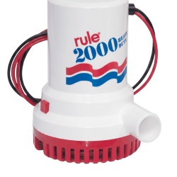 RULE 10 Bomba de Achique Sumergible Rule 10 / 2 000 GPH / 12V CD / Motor de Alta Eficiencia / Ejes de Acero Inoxidable / Proteccion Termica TCO / Certificacion CE e ISO 8849