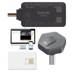 RUPTELA ECO5LITEKITFUEL Rastreador Vehicular y Monitoreo de Flota / BLE 5.0 y GNSS / LTE CAT1 y LTE-M con Respaldo 2G / GNSS U-blox / MiKado IP54 / -20 Â°C a +40 Â°C / Acelerometro de 3 Ejes / Suminis