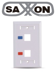SAXXON TCE339084 SAXXON A1752E - Placa de pared / Vertical / 2 Puertos tipo keystone / Color blanco / Con etiquetas