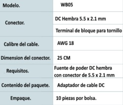 SAXXON TVN017005 SAXXON PSUWB05 - Bolsa de 10 Conectores Hembra para Fuente de Alimentacion/ Cable Calibre 18 AWG/