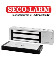 SECO-LARM SEC0850007 E941SA1K2DPSQ - Cerradura Electromagnetica De 1200 Lb / Led De Estado / Sensor De Adherencia / Sensor De Posicion De La Puerta / 12/24 VDC / Homologada UL