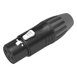SEETRONIC SCMF3-B Conector XLR hembra | Carcasa Enchapada en Negro | Contactos Enchapados en Plata |