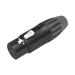 SEETRONIC SCMF3-B Conector XLR hembra | Carcasa Enchapada en Negro | Contactos Enchapados en Plata |