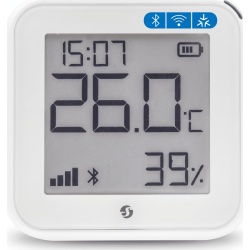 SHELLY SHELLYHTGEN3 Pantalla Sensor de temperatura y humedad inteligente e inalambrico integrable a la App de Shelly.