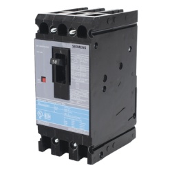 SIEMENS ED63B050MX Interruptor Termomagnetico ED6 600V 3X50A Sin zapatas principales.