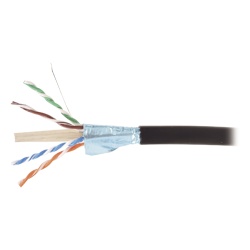SIEMON 9A6O4-A5-01AR1A Bobina de Cable Blindado F/UTP de 4 Pares Para Exterior con Gel Cat6A (23 AWG) Industrial para Climas Extremos Enterrado Directo Color Negro 305 Metros (1000 Pies)