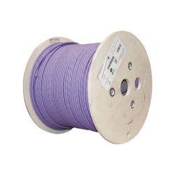 SIEMON 9T7L4-E10 Bobina de Cable Blindado S/FTP de 4 Pares Cat7A Inmune a Ruido e Interferencias LS0H (Bajo Humo Cero Halogenos) Color Violeta 305 Metros (1000 Pies)