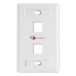 SIEMON KFP-S-02-02S Placa de Pared Keystone de 2 Salidas Color Blanco para Jacks Keystone Z-MAX y MAX