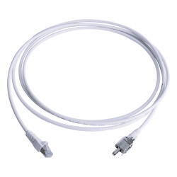 SIEMON T2E2-03M-B02L Patch Cord TERA Cat5e 10/100BASE-T de 2 Pares y Conector Modular LS0H Color Blanco 3 Metros (9.84 Pies)