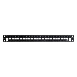 SIEMON TM-PNLZ-24-01 Patch Panel TERA-MAX Blindado de 24 Puertos Modular (Vacio) Plano Color Negro 1UR