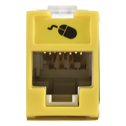 SIEMON U5-H05NS Jack Ultramax Cat5e UTP Montaje Hibrido en Placa de Pared (Plano y Angulado) Color Amarillo Punch Down