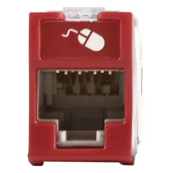 SIEMON U6A-H03NS Jack Ultramax Cat6a Utp Montaje Hibrido en Placa de Pared (Plano y Angulado) Color Rojo Punch Down