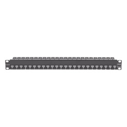 SIEMON Z6AS-PNL-24K Patch Panel Z-Max de 24 Puertos Blindado Precargado con Jacks Categoria 6A Plano 1UR