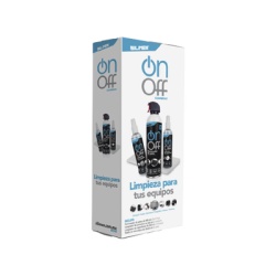 SILIMEX ON-OFF-CLEANER-PACK Kit de Limpieza incluye 4 productos especializados en limpieza de pantallas y superficies equipo de computo y electronicos