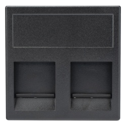 SIMON SM-2-KEY-N Modulo Color Negro con 2 Espacios para Jack Keystone con Guardapolvo para las Cajas de Escritorio Ofiblock y Teleblock / (KB76/14)