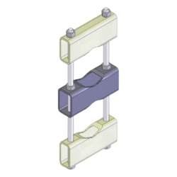 SINCLAIR CLAMP-006B Herraje Sencillo de Montaje para Antenas de 6.0 a 11.43 cm de Diametro Acero al Carbon Galvanizado en Caliente.