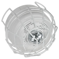 STI STI-9714 Protector De Rejilla Anti Vandalismo Y Golpes Accidentales Color Blanco Para Sirenas/Estrobos/Bocinas System Sensor Montaje en Superficie en Techo 8.55"Altox8.55"Anchox6.23"Profundidad