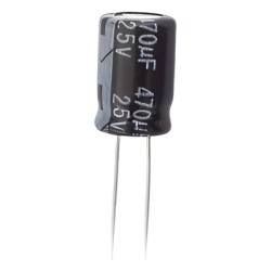 Syscom 0470M0025V Capacitor Electrolitico de Aluminio Radial de 470 ÂµFd 25 Vcc 105 Â°C 8 x 15 mm.