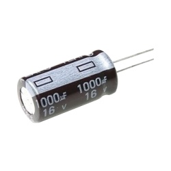 Syscom CE1000/16V Capacitor Electrolitico de Aluminio Radial de 1000 ÂµFd 16 Vcc 105 Â°C 10 x 15 mm.