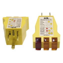 Syscom GRT-500B Probador de Fase. Verificador de Correcta Polarizacion de Fase y Neutro a Tierra en Color Amarillo. para 120 Vca
