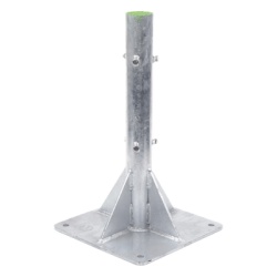 SYSCOM TOWERS SLM-BA-6G Base para Mastil Hasta 2" con Opresores Base de 50 x 50 cm y Tubo de 80 cm Ced. 30. Galv. Inmersion.