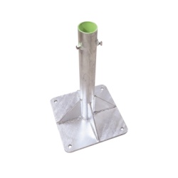 SYSCOM TOWERS SLM-BA-7G Base para Mastil Hasta 2" con Opresores Base de 30 x 30 cm y Tubo de 50 cm Ced. 30. Galv. Inmersion.