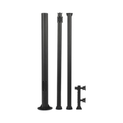 SYSCOM VIDEO XGA-POLE-6MS Poste Seccionado de 6 Metros / Tubos Mas Gruesos / Especializado para la Instalacion de Videovigilancia / Incluye Base de Cimentacion y Brazo para Camara PTZ / Color Negro