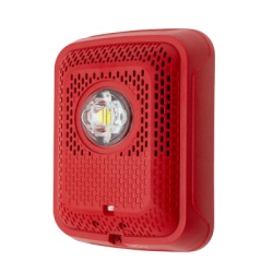 SYSTEM SENSOR SPSRLED Bocina con Lampara Estroboscopica Montaje en Pared Color Rojo Nuevo Diseno Moderno y Elegante y Menor Consumo de Corriente